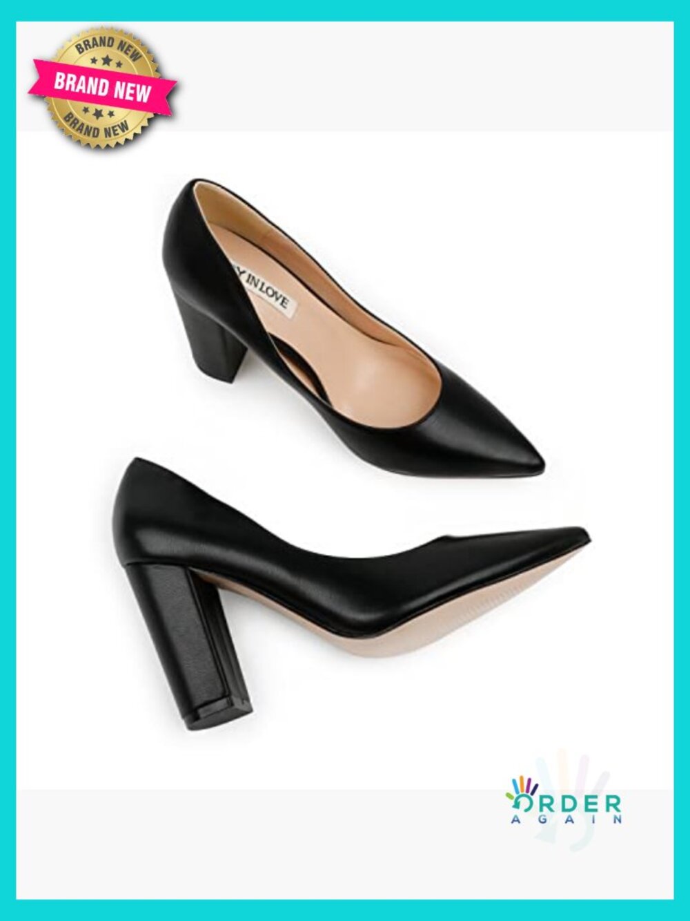 Chunky Heels Pointed Toe High Block Heel Dress Work Pumps Classic Chic - Picture 4 of 7